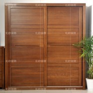 榆木全實木衣柜 推拉柜移門衣柜衣櫥儲物柜