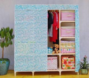 廠家直供實木簡易組合衣柜 圓木與方木的完美家居選擇