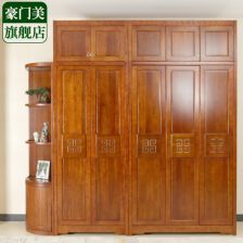 實木衣柜 融合傳統(tǒng)工藝與現(xiàn)代功能的帶頂柜設(shè)計